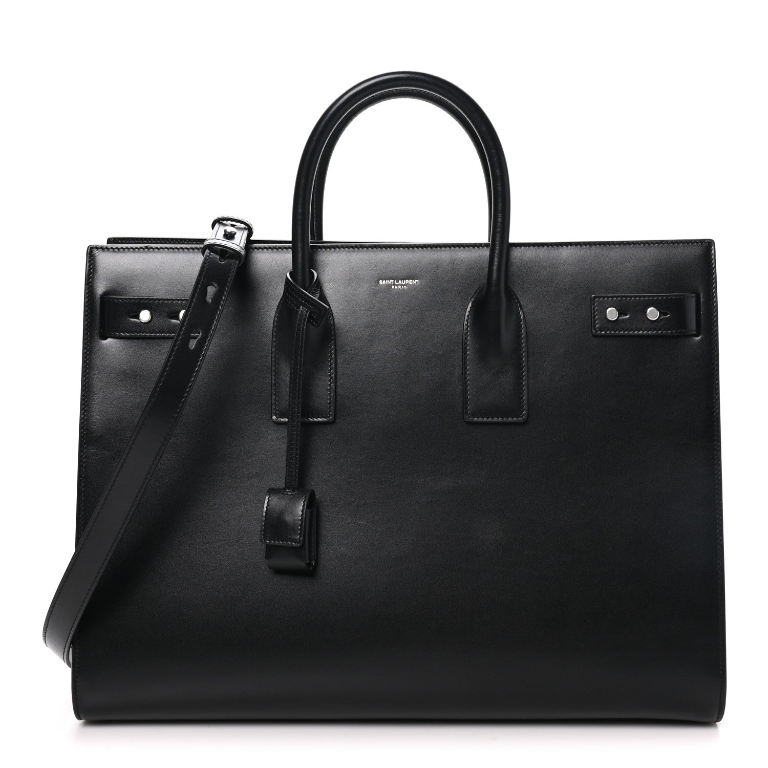 Saint Laurent Calfskin Large Thin Sac De Jour  Black 1 of 10