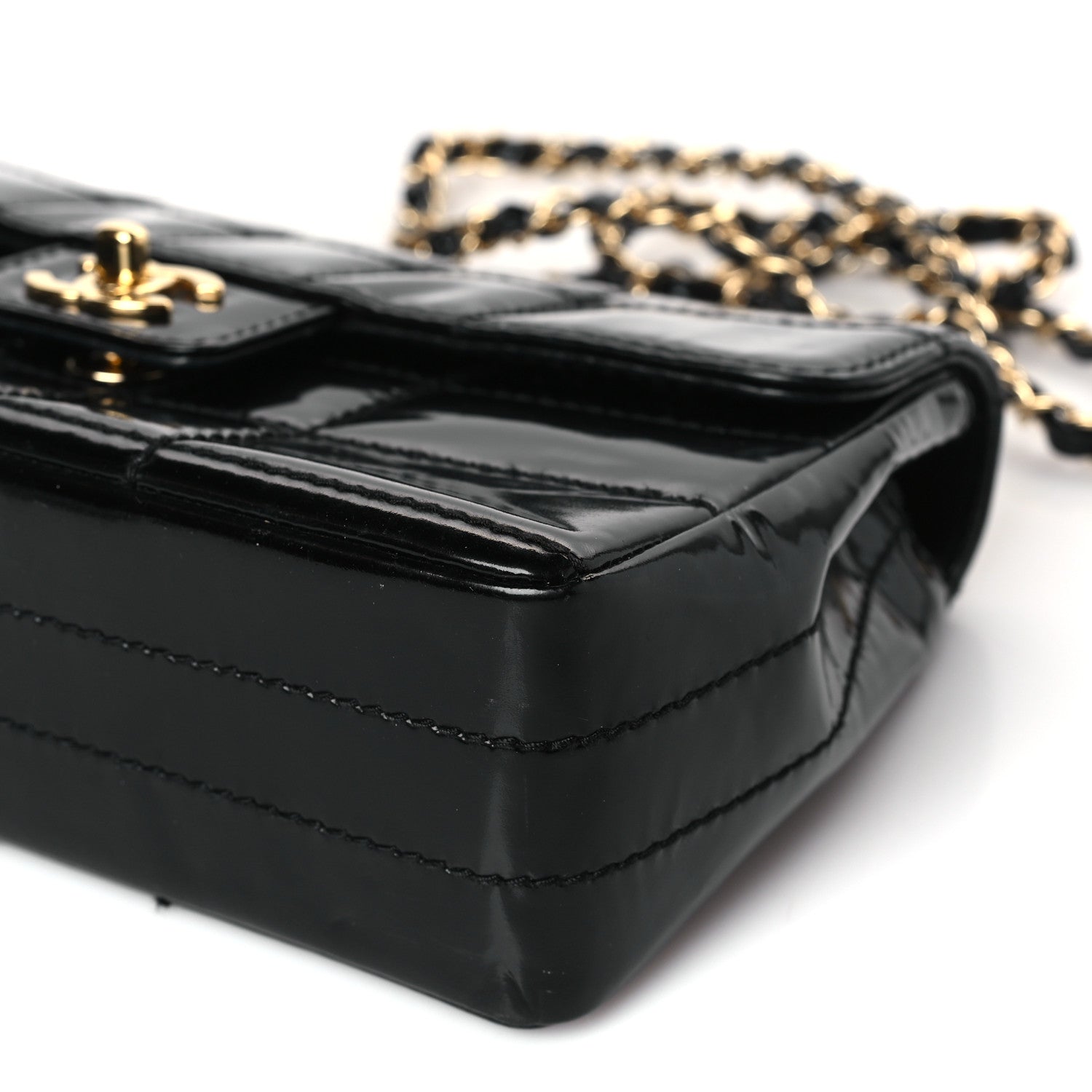 Chanel Patent Medium Chocolate Bar Flap Black 9 of 9