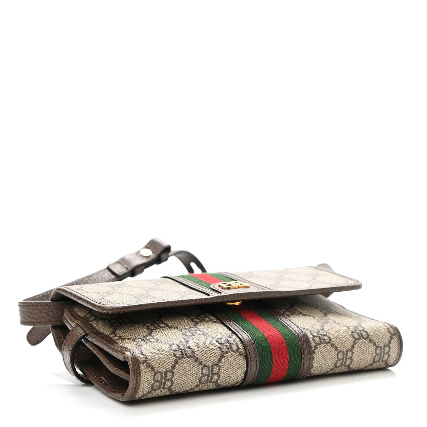 Gucci X BALENCIAGA BB Supreme Monogram Web Ophidia Crossbody Wallet Beige New Acero 4 of 13