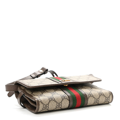 Gucci X BALENCIAGA BB Supreme Monogram Web Ophidia Crossbody Wallet Beige New Acero 4 of 13