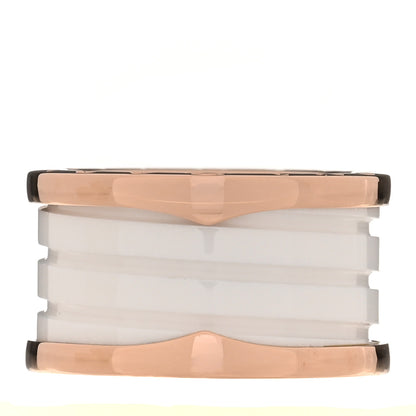 Bulgari 18K Rose Gold White Ceramic B.Zero1 Four-Band Ring 51 5.75 1 of 5