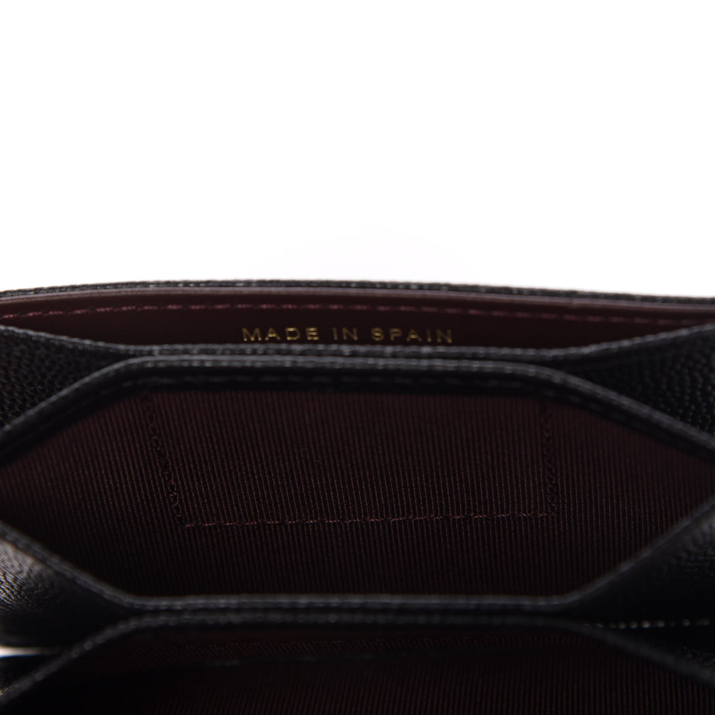 Caviar Quilted Flap Card Holder On Chain Black