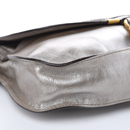 Chloe Metallic Calfskin Marcie Clutch Pewter 7 of 11