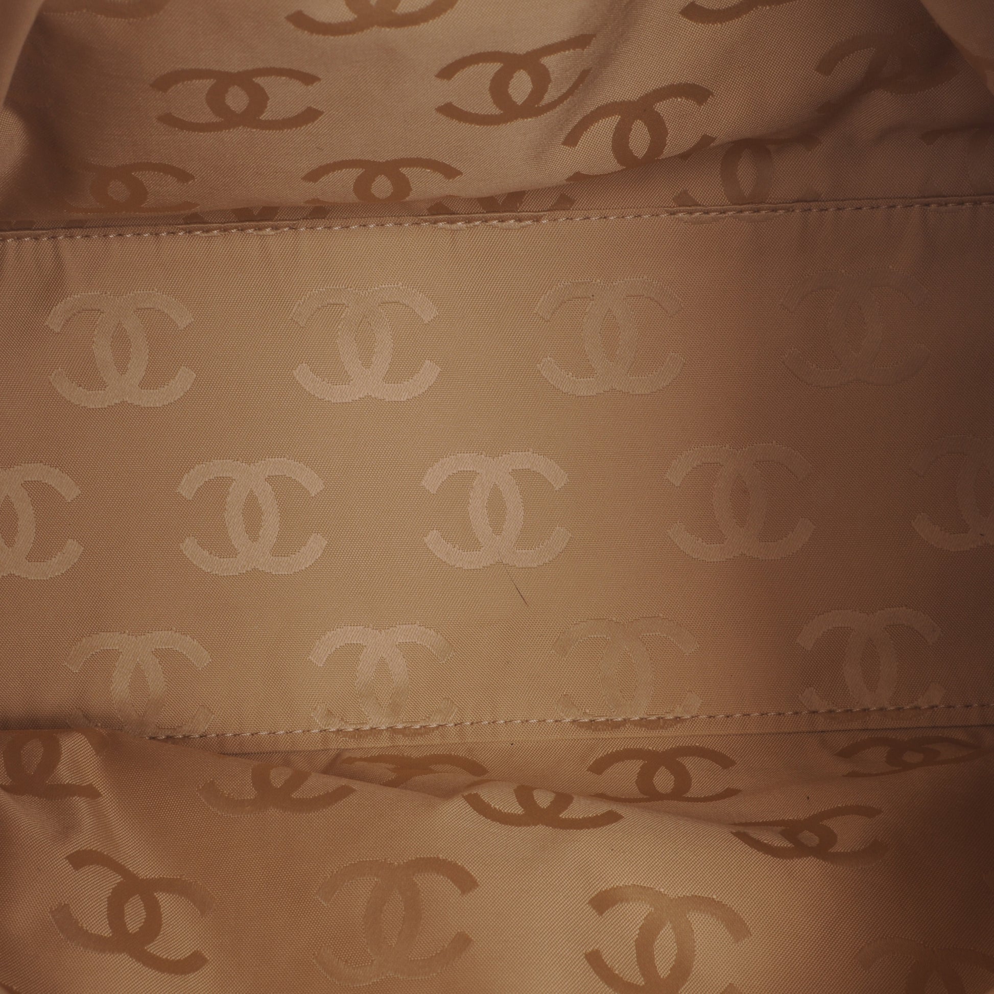 Chanel Calfskin Woven CC Tote Beige 5 of 7