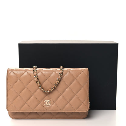 Chanel Caviar Quilted Wallet on Chain WOC Beige 12 of 12