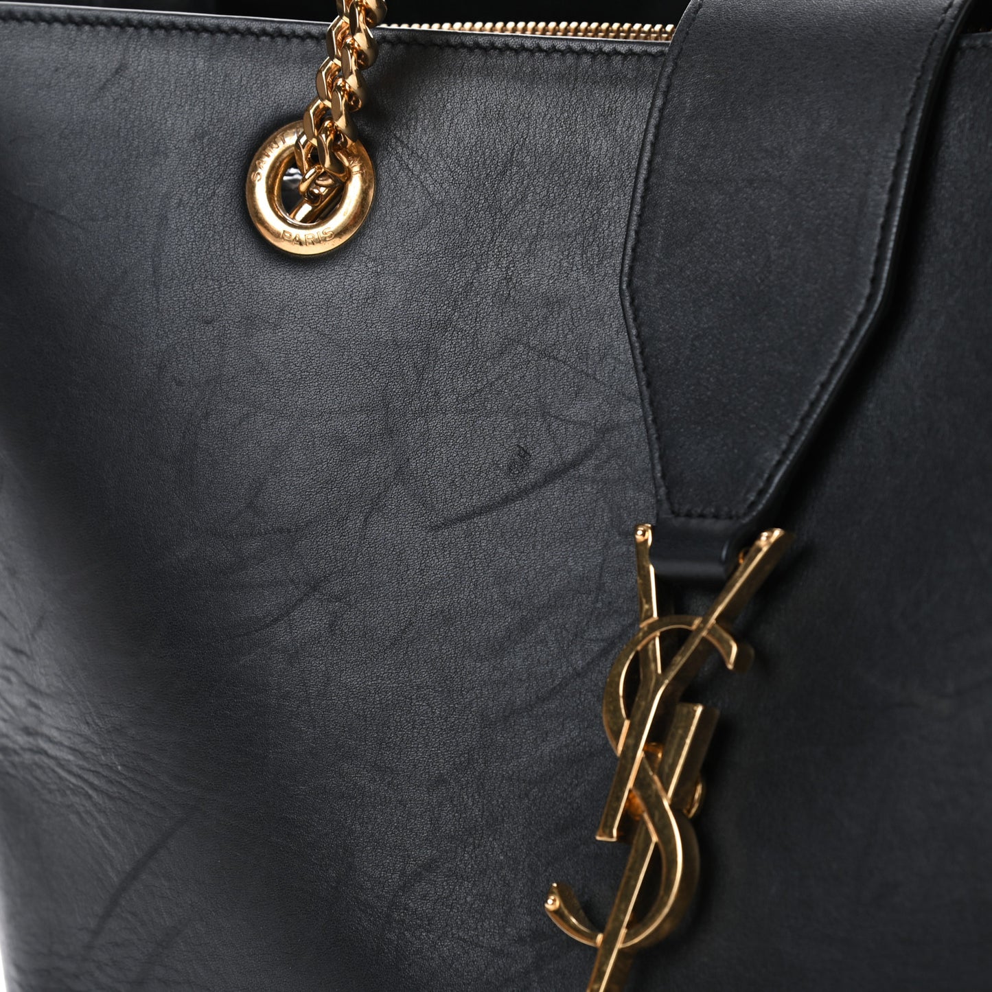 Calfskin Classic Monogram Shopping Bag Black