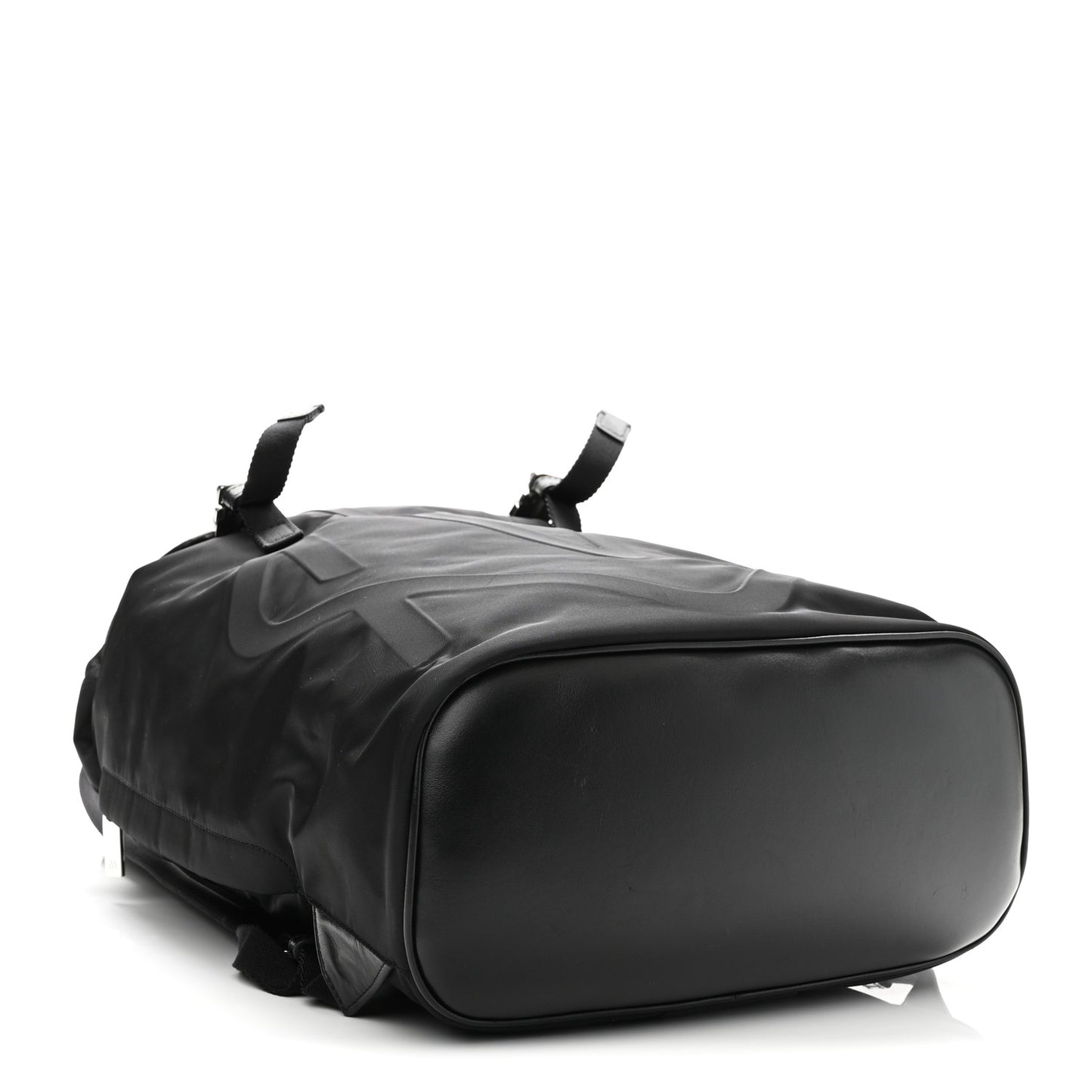 Nylon Calfskin Signature Backpack Black