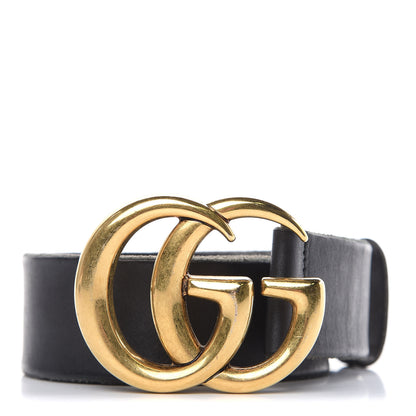 Gucci Faded Calfskin Double G 40mm Belt 80 32 Black 1 of 9