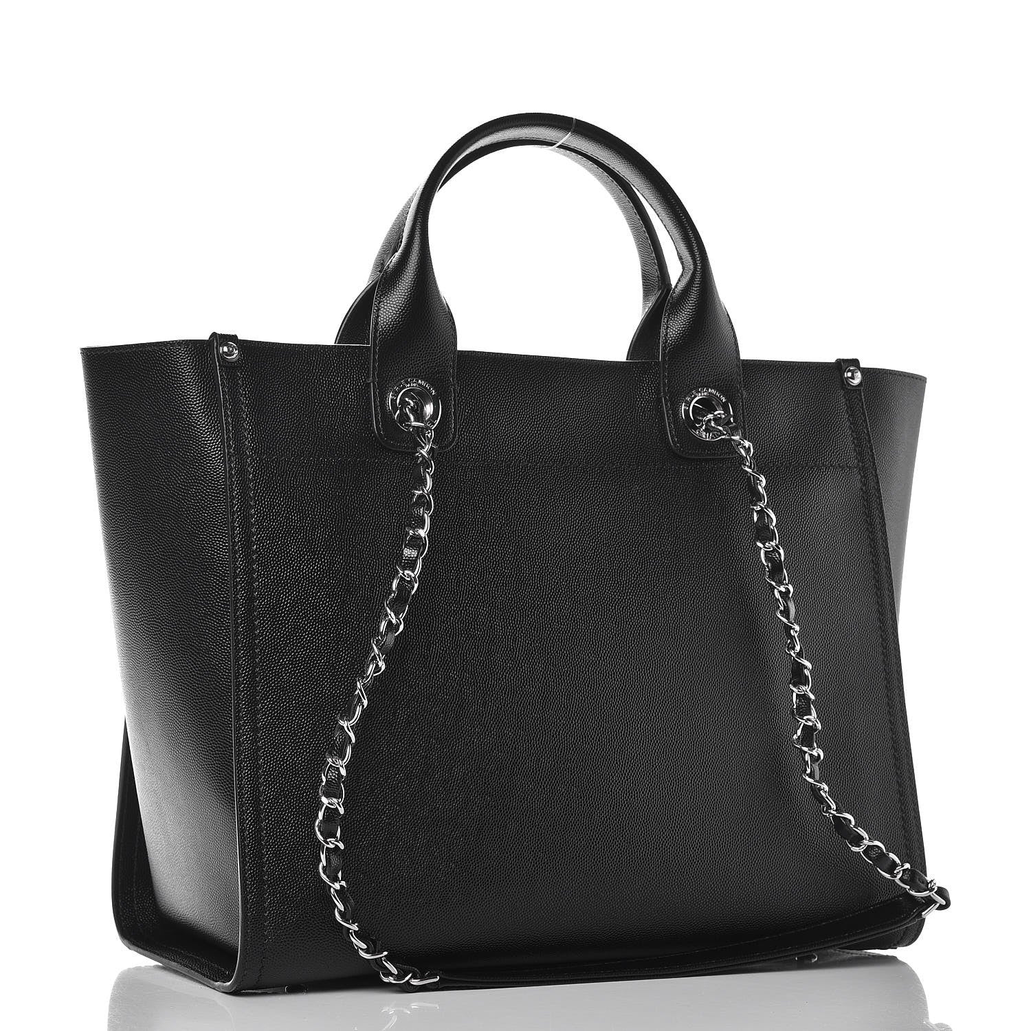 Chanel Caviar Small Studded Deauville Tote Black 4 of 8