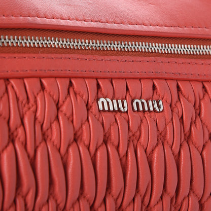Miu Miu Nappa Matelasse Crystal Flap Clutch Corallo 13 of 13