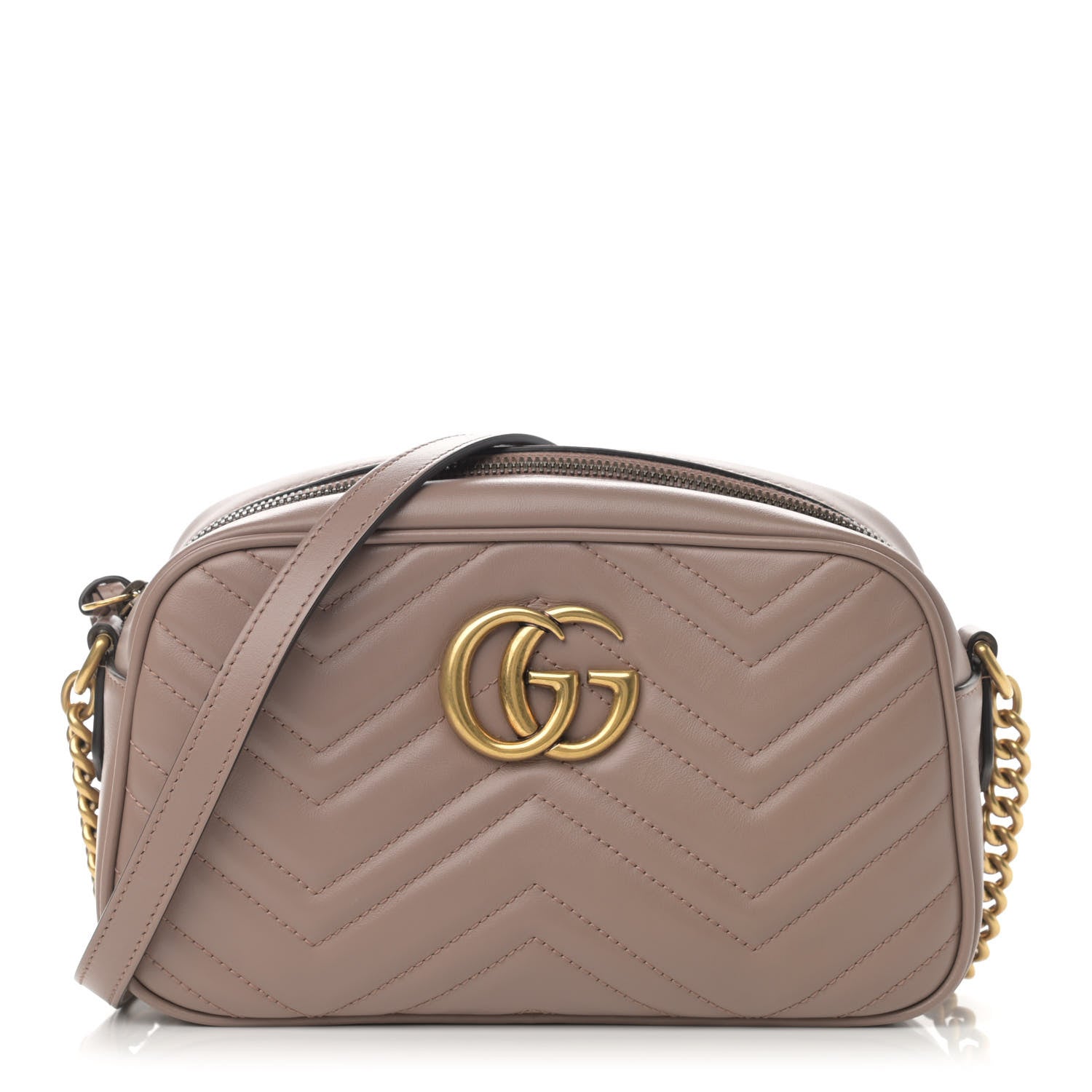 Gucci Calfskin Matelasse Small GG Marmont Chain Shoulder Bag Porcelain Rose 1 of 13
