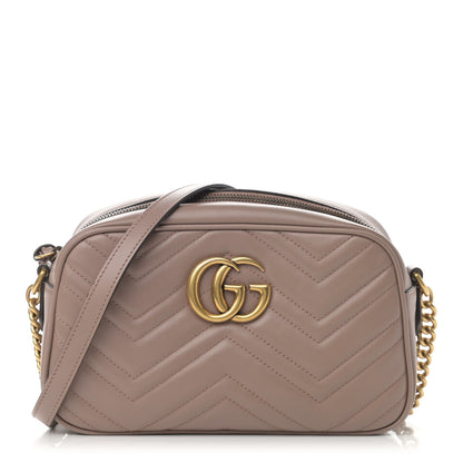 Gucci Calfskin Matelasse Small GG Marmont Chain Shoulder Bag Porcelain Rose 1 of 13