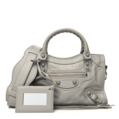 Balenciaga Matte Goatskin Rubber Covered Classic Hardware Mini City Gris Glace 1 of 14
