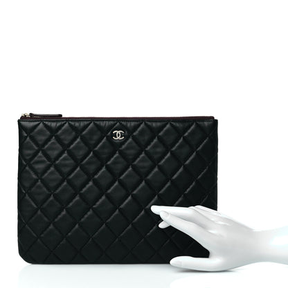 Chanel Lambskin Quilted Medium Cosmetic Case Black 2 of 11