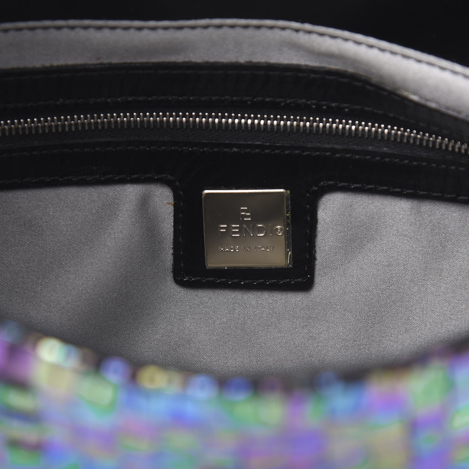 Fendi Sequin Paillettes Calf Hair Baguette Multicolor 6 of 9