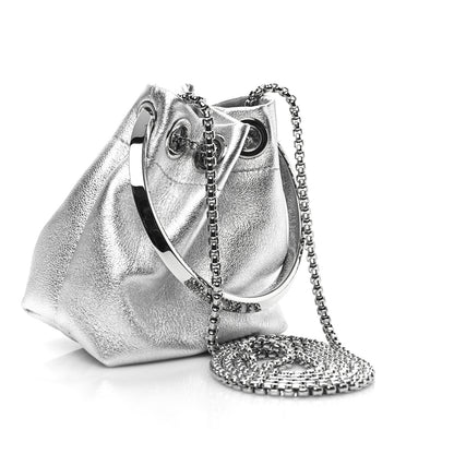 Jimmy Choo Metallic Nappa Micro Bon Bon Bag Silver 3 of 9