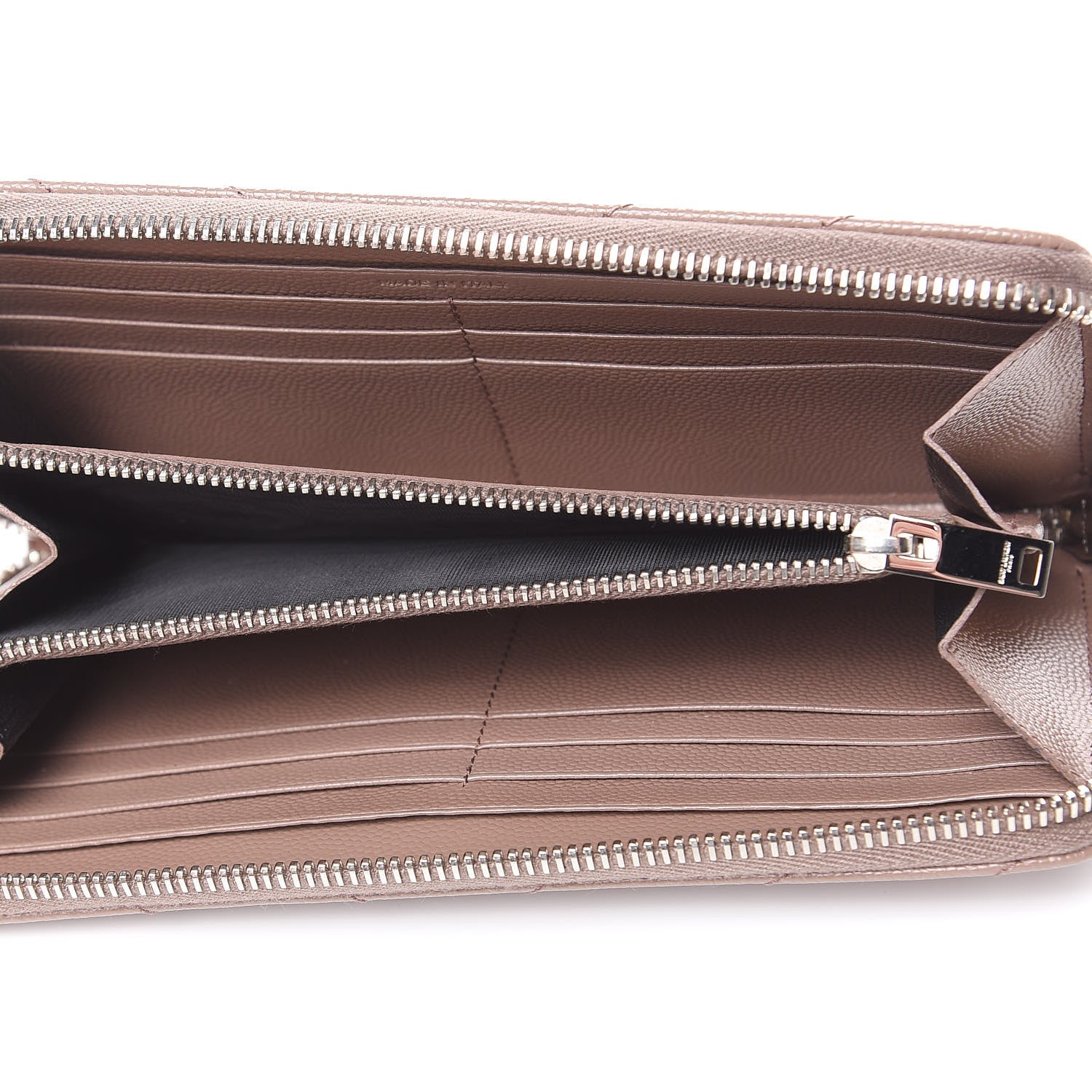 Saint Laurent Grain De Poudre Matelasse Chevron Monogram Zip Around Wallet Fard 5 of 8