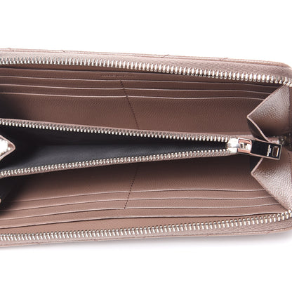 Saint Laurent Grain De Poudre Matelasse Chevron Monogram Zip Around Wallet Fard 5 of 8