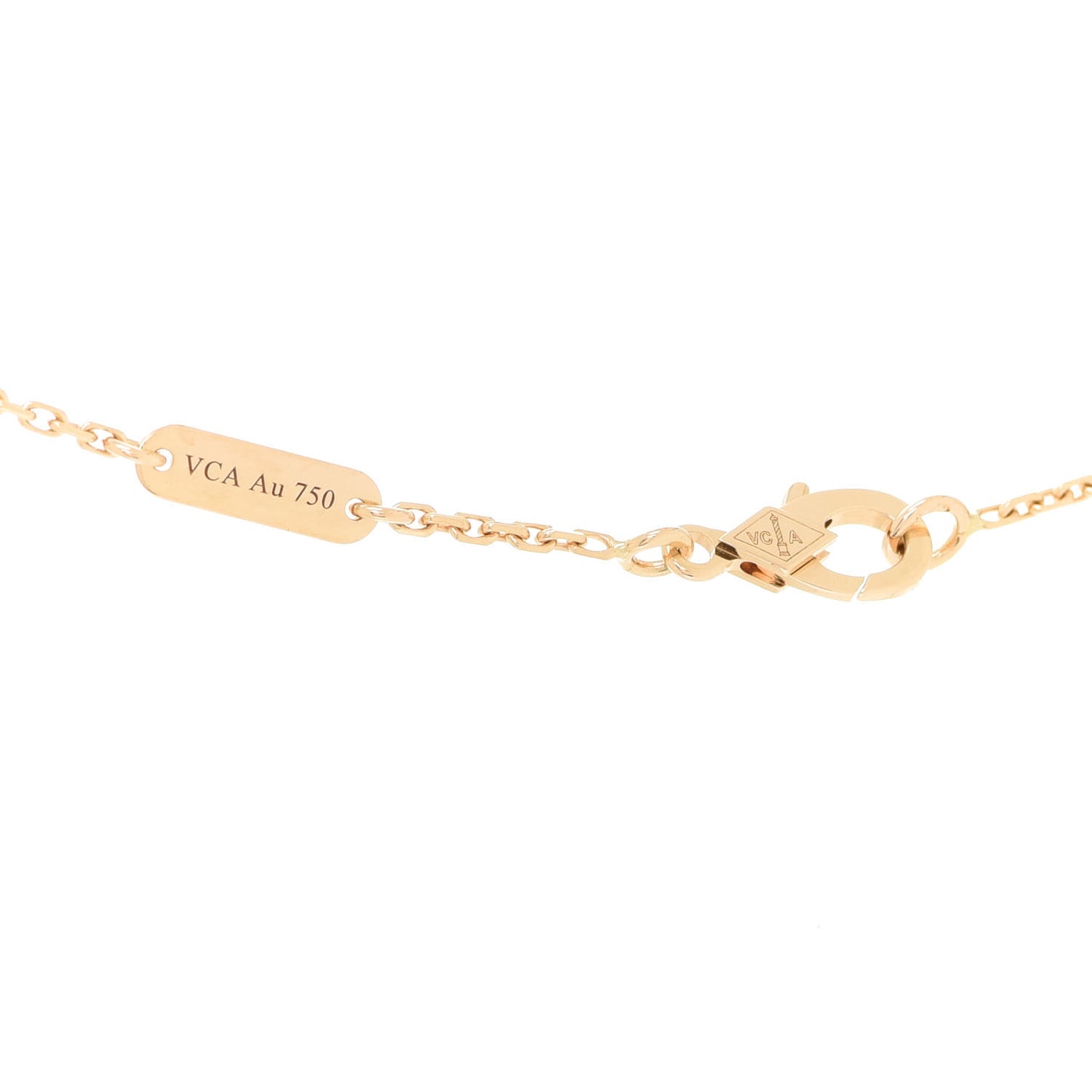 18K Yellow Gold Black Onyx Vintage Alhambra Pendant Necklace