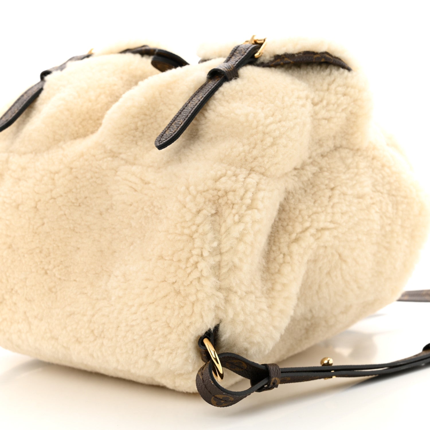 Louis Vuitton Monogram Shearling Ski Backpack Cream 9 of 10