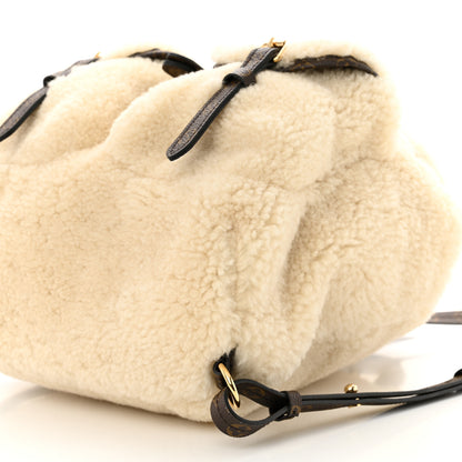 Louis Vuitton Monogram Shearling Ski Backpack Cream 9 of 10