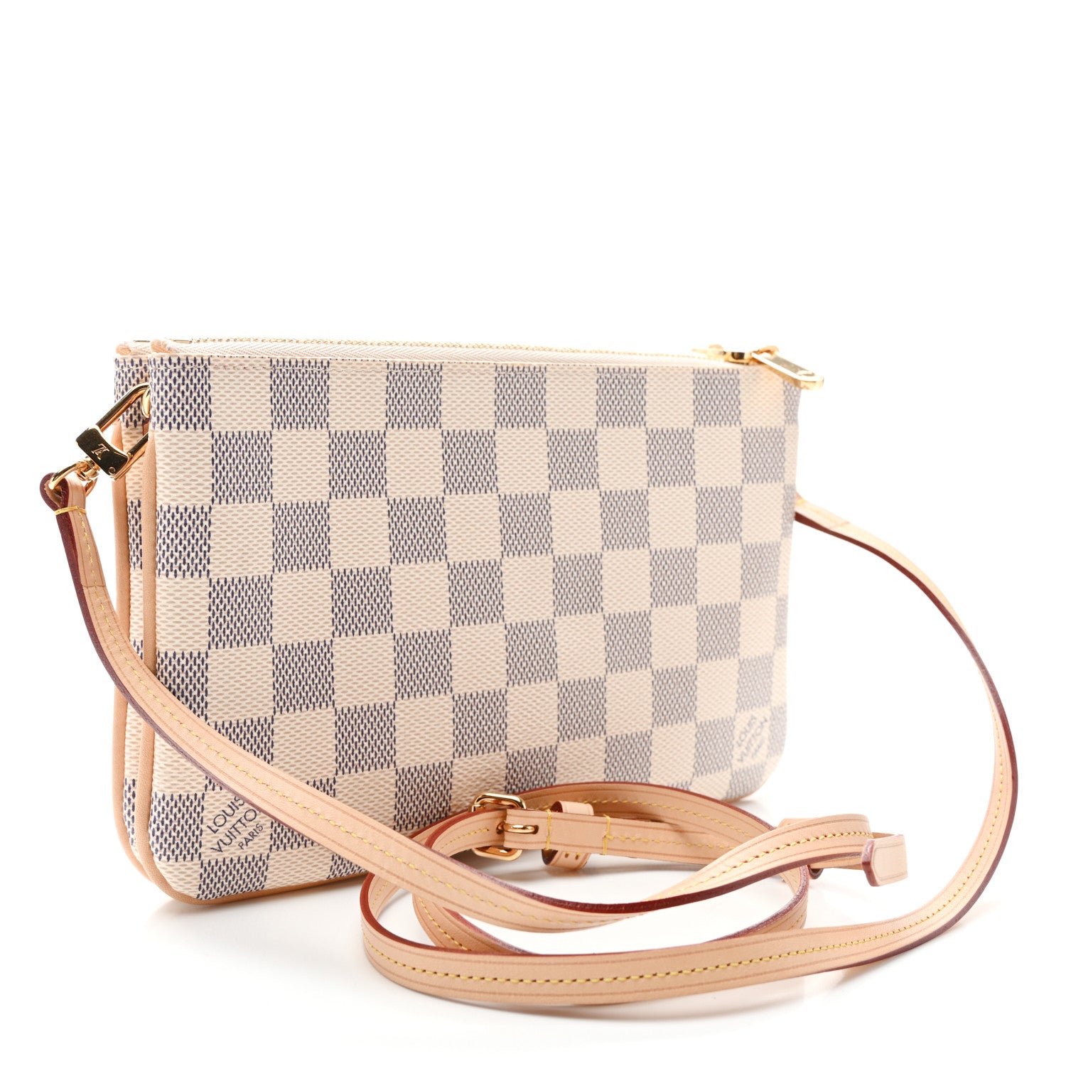 Louis Vuitton Damier Azur Double Zip Pochette 3 of 10