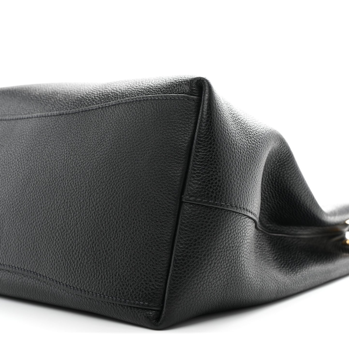 Vitello Phenix Embossed Logo Hobo Black