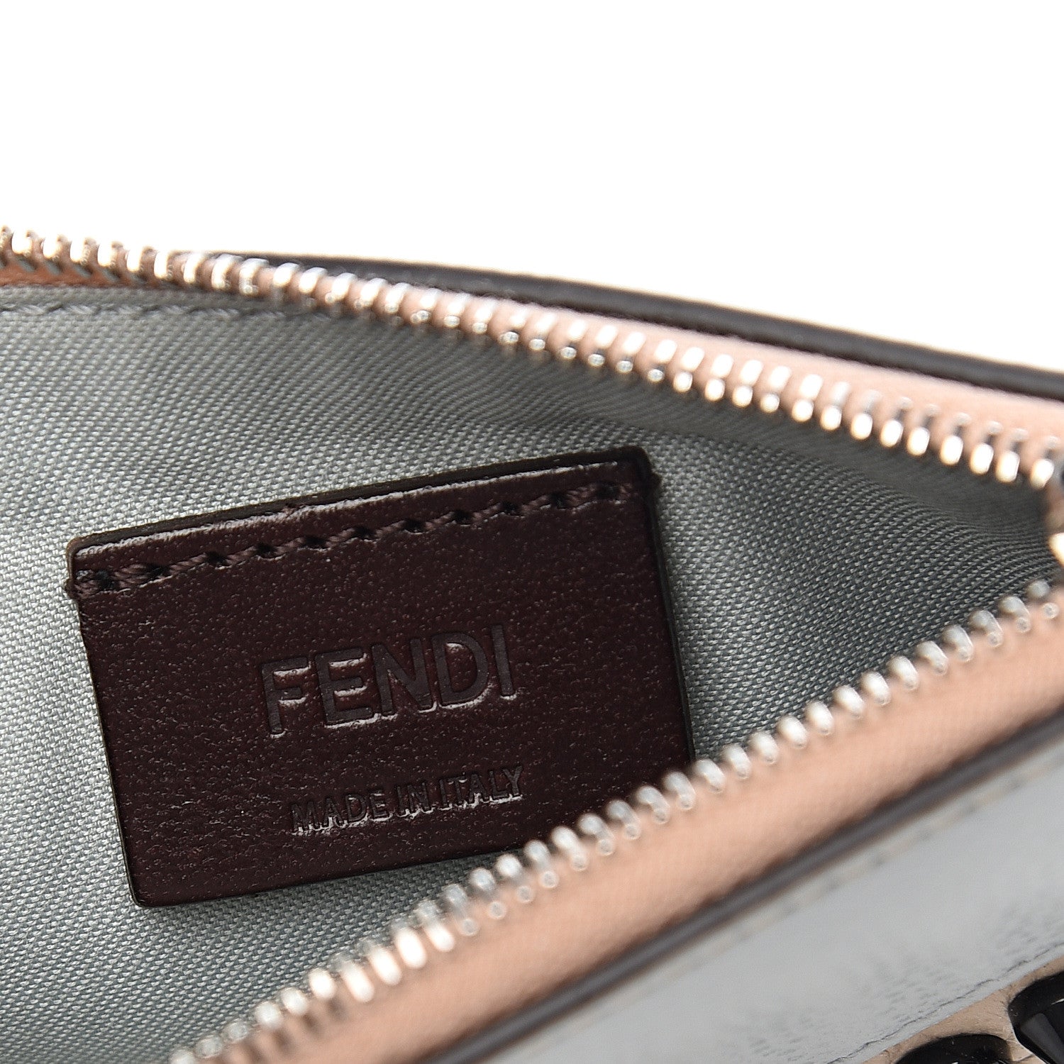 Fendi Vitello Cruise Studded Monster Eyes Coin Pouch Key Case Grigio Perla Amido Multicolor 5 of 7