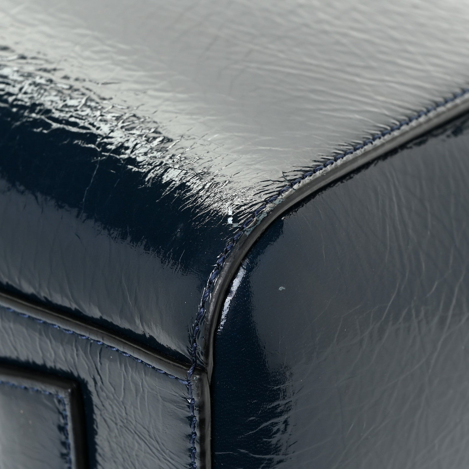 Givenchy Crinkled Patent Deerskin Small Antigona Deep Blue 9 of 19