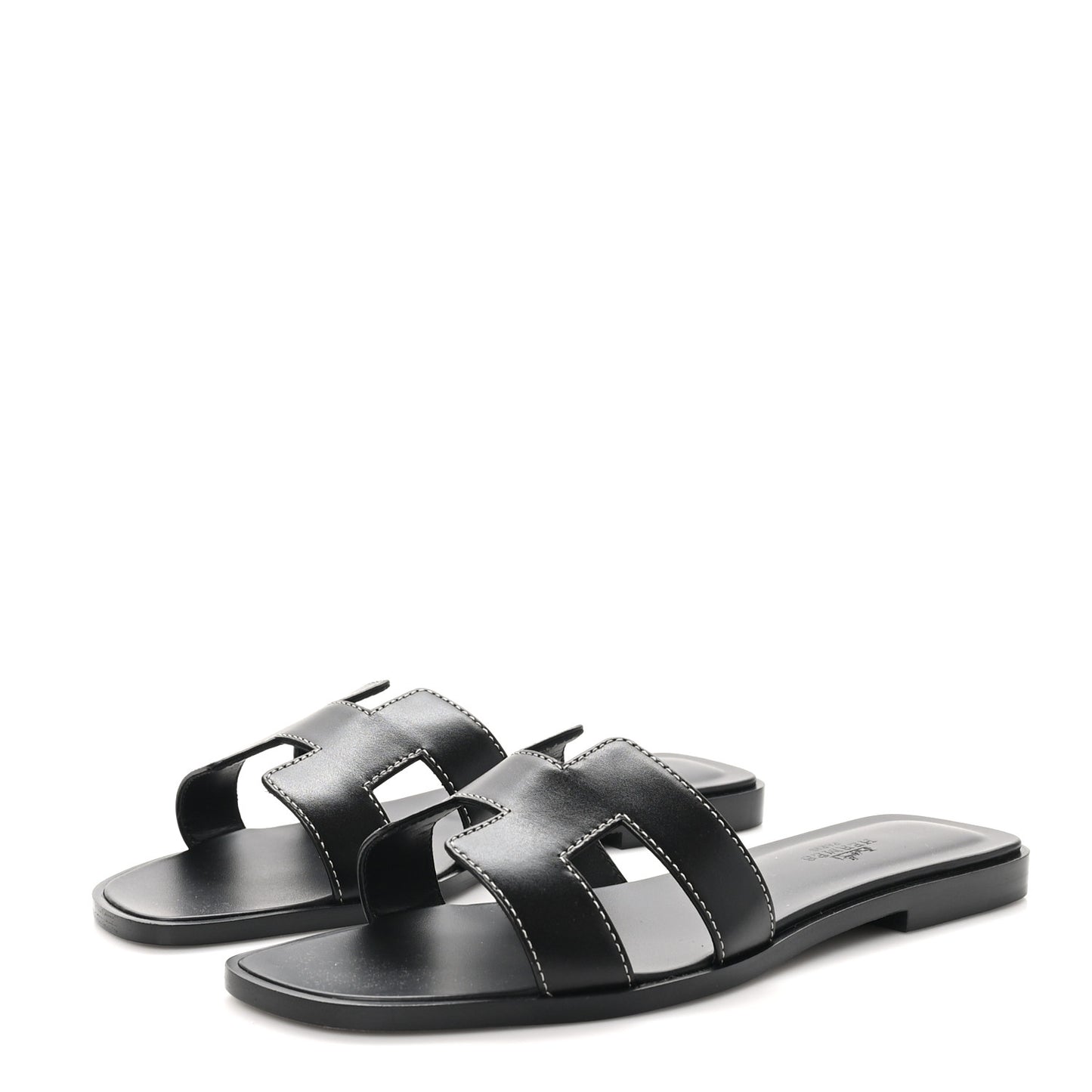 Box Calfskin Oran Sandals 37 Black