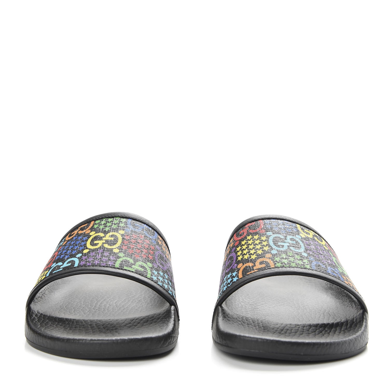 Gucci GG Supreme Monogram Psychedelic Mens Slide Sandals 7 Black Multicolor 2 of 9