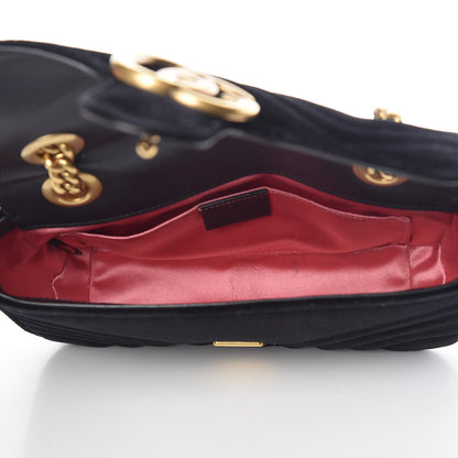 Gucci Velvet Matelasse Mini GG Marmont Shoulder Bag Black 5 of 9