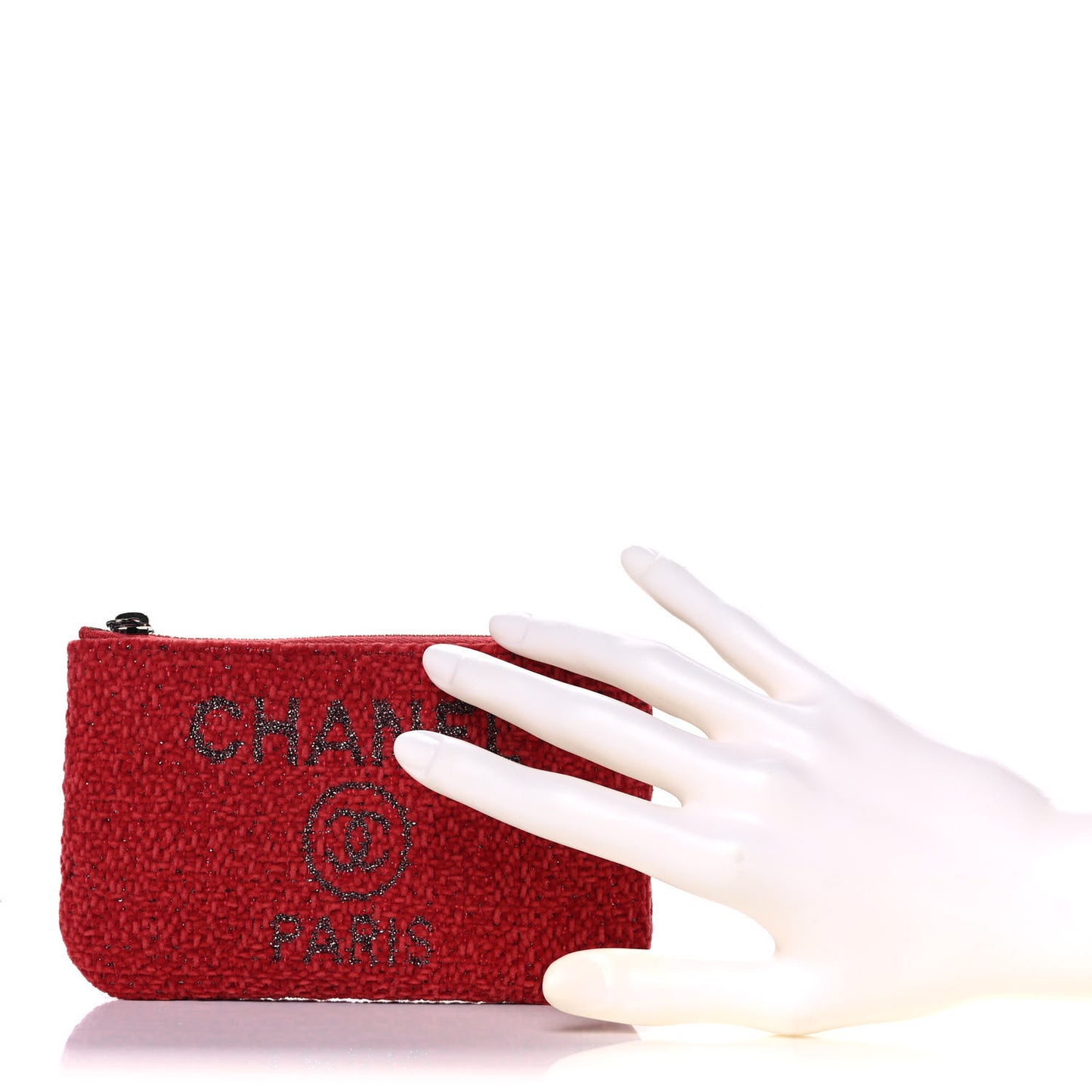 Lurex Boucle Deauville Cosmetic Pouch Red