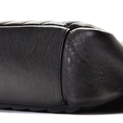 Saint Laurent Sheepskin Matelasse Chevron Monogram Monochrome Large College Satchel Black 9 of 9