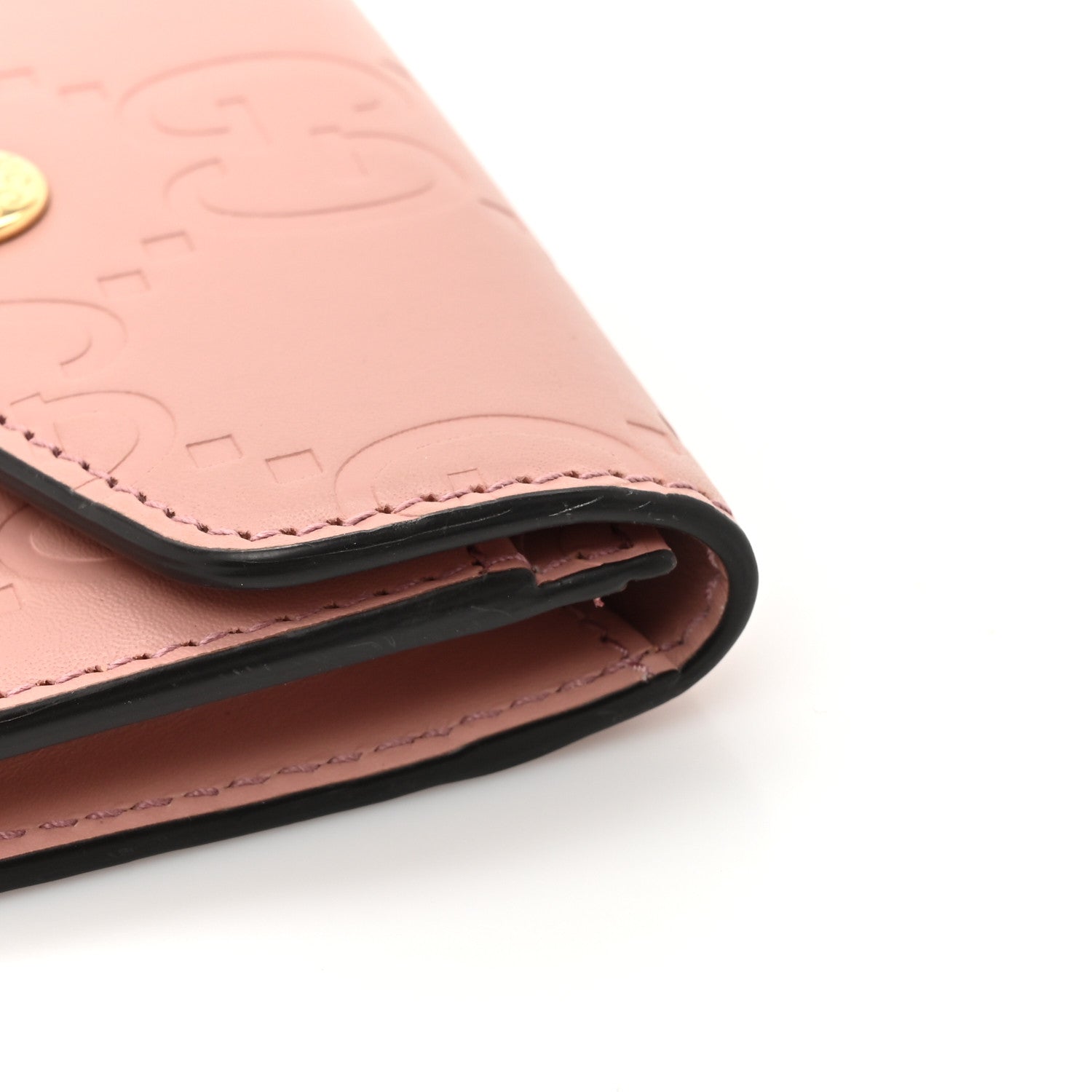 Gucci Calfskin Jumbo GG Embossed Snap Wallet Soft Pink 11 of 11