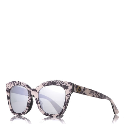 Gucci Acetate Herbarium Print Square Frame Sunglasses GG0029SA White 1 of 6