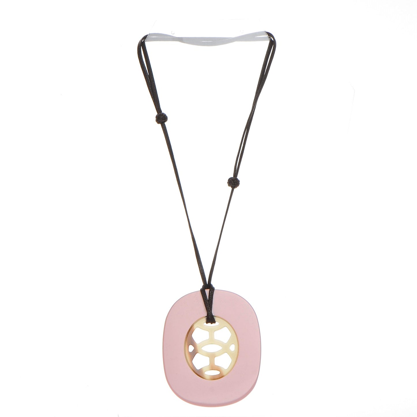 Buffalo Horn Lacquer Lift Necklace GM Rose Candeur