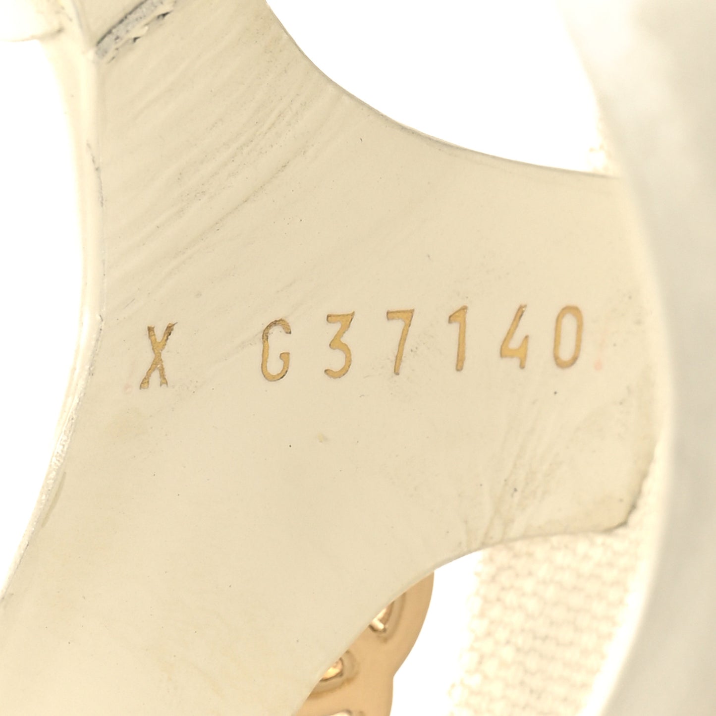 Calfskin Chain Platform Sandals 38 White