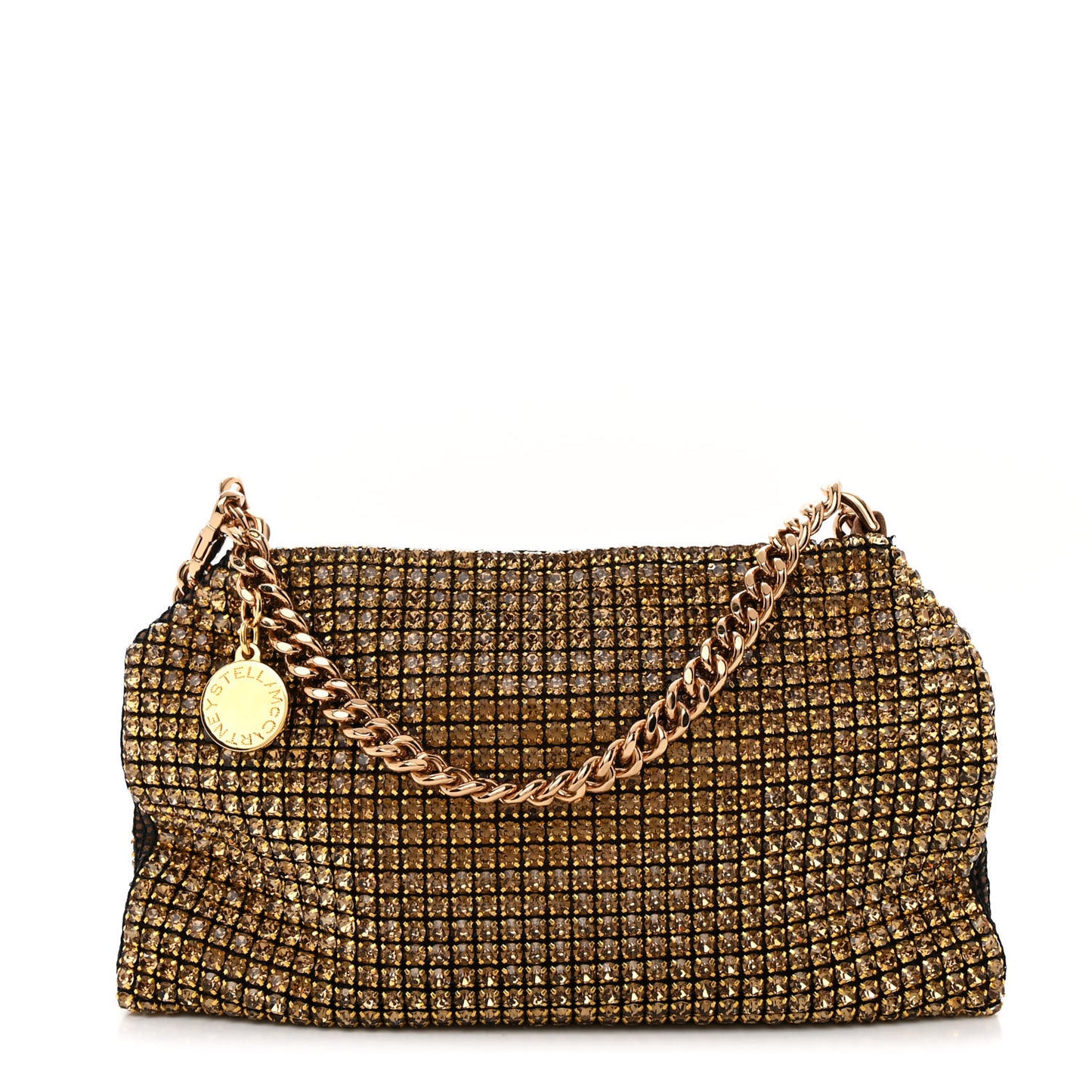 Crystal Mesh Falabella Shoulder Bag Metallic Brown