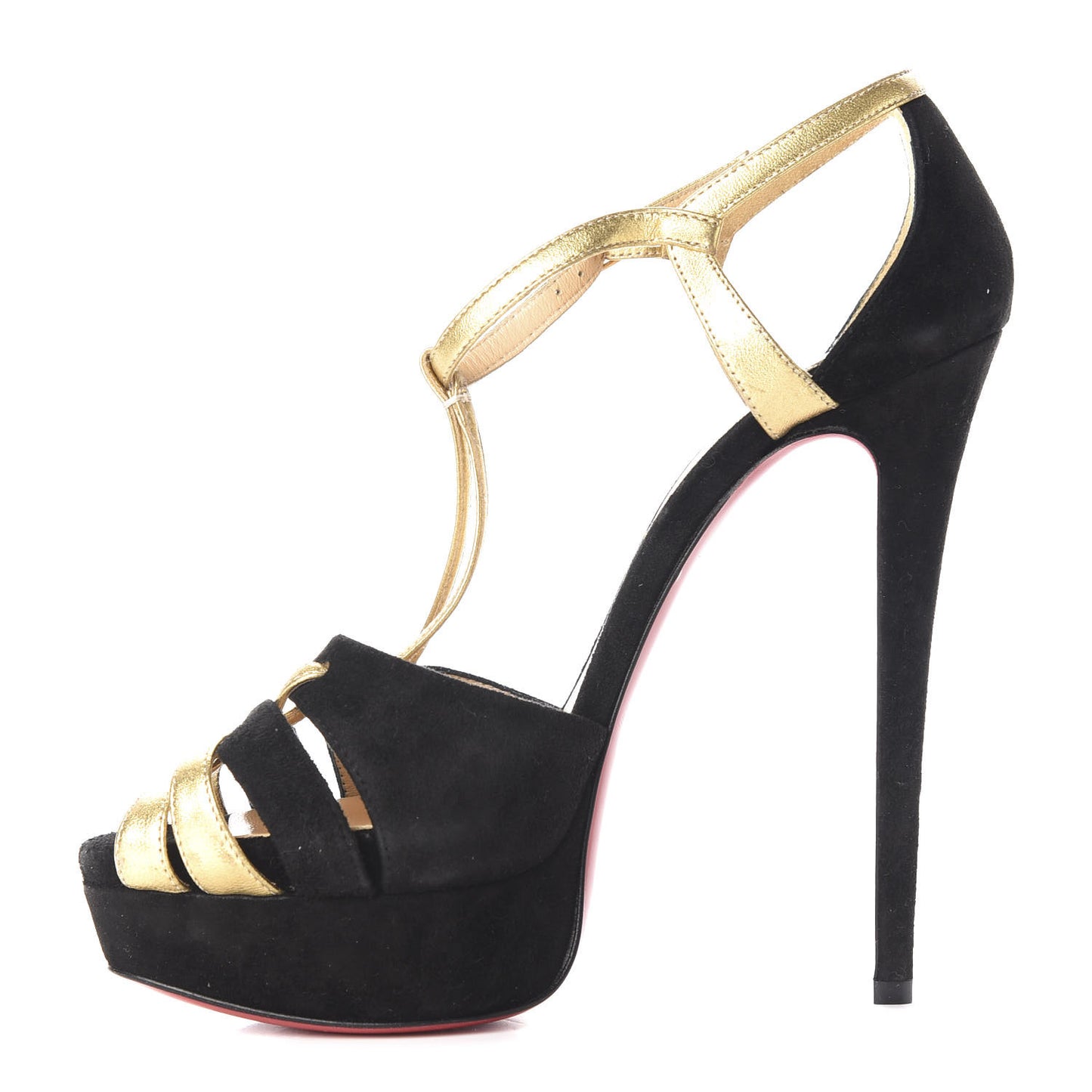 Suede Nappa Laminato Glennalta 150 Pumps 39.5 Black Gold