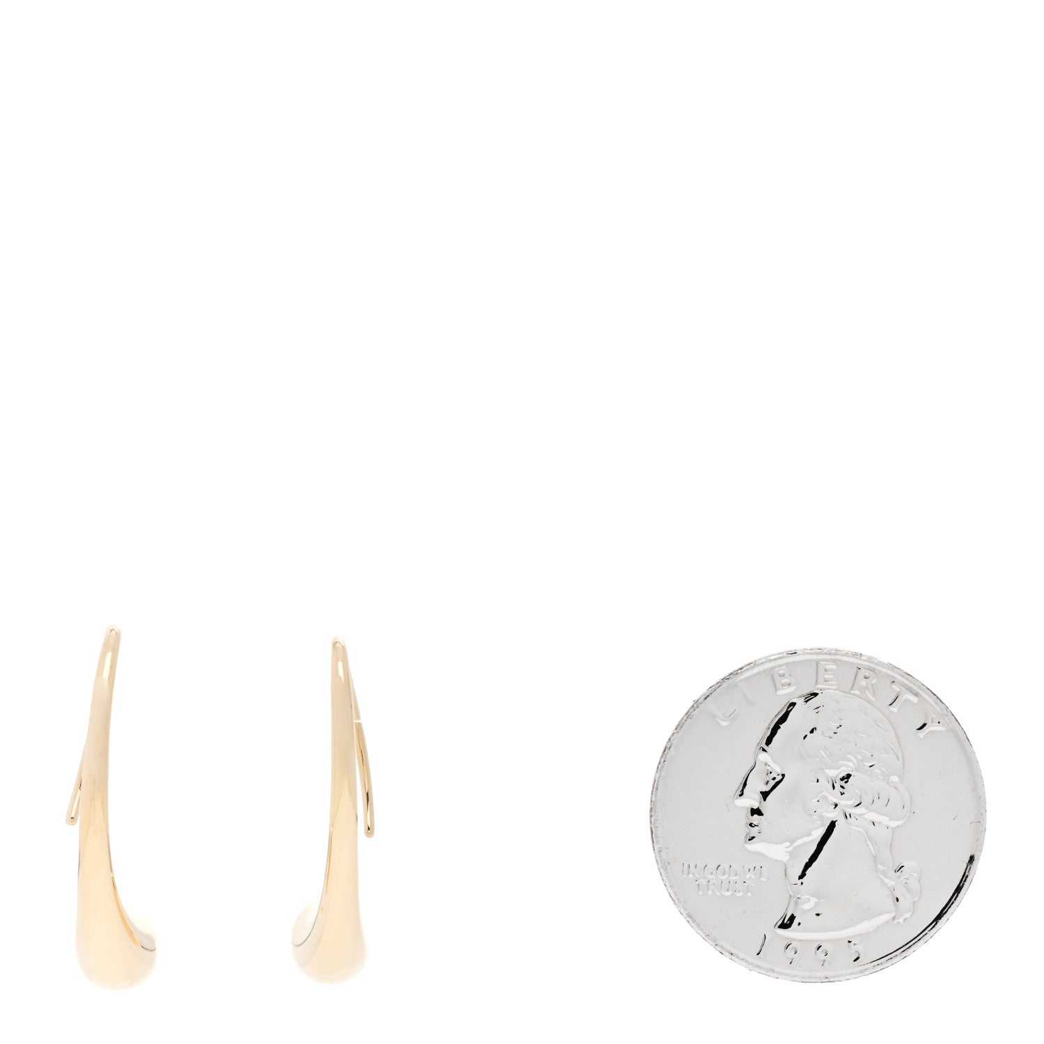 Tiffany 18K Yellow Gold Elsa Peretti Teardrop Hoop Earrings 2 of 4