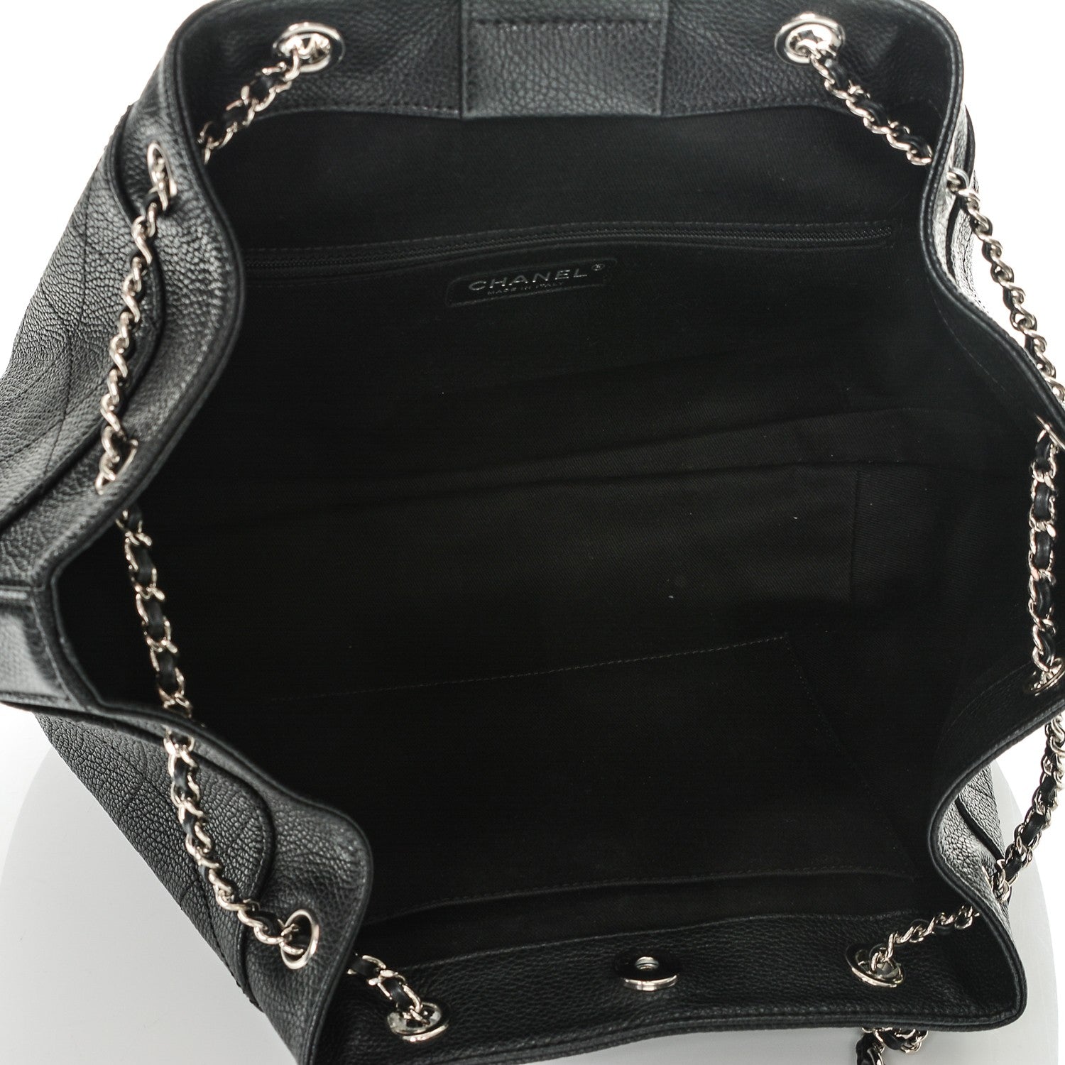 Chanel Grained Calfskin Stitched Accordion Shoulder Bag Black 5 of 7
