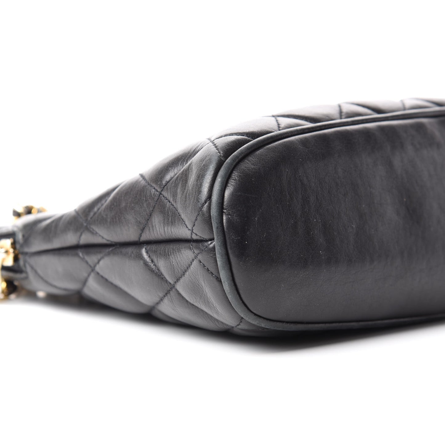 Lambskin Quilted Shoulder Bag Black