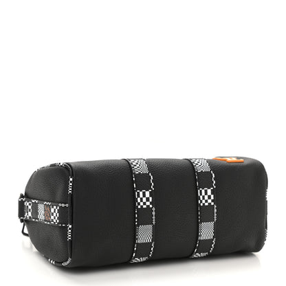 Louis Vuitton Calfskin Damier Distorted Keepall XS Black 4 of 9