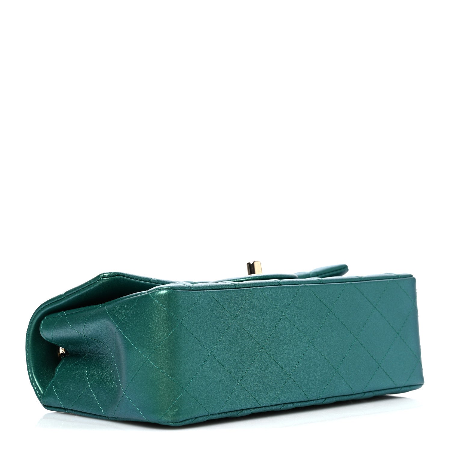 Chanel Iridescent Lambskin Quilted Mini Rectangular Flap Green 4 of 10