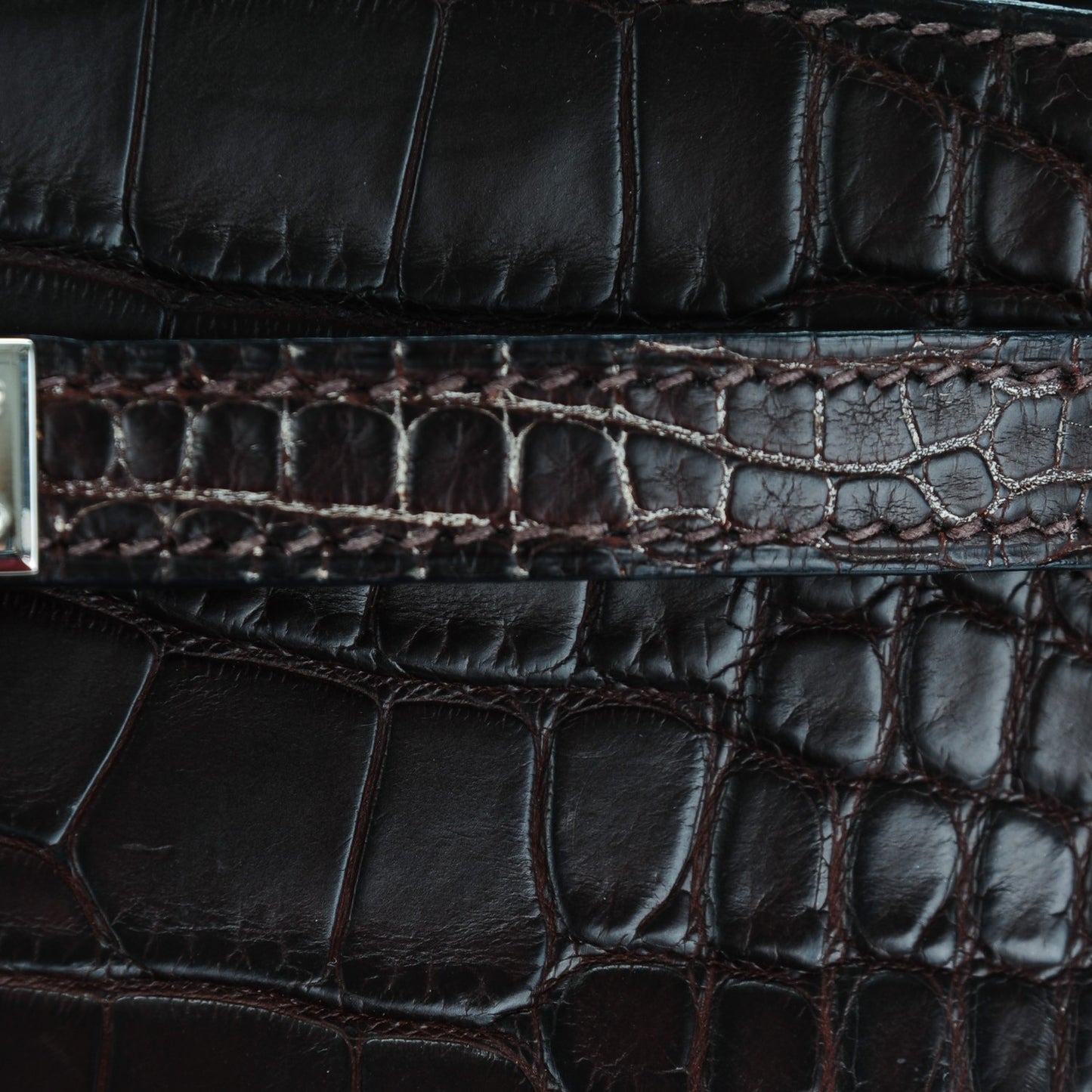 Matte Niloticus Crocodile Kelly Pochette Havane
