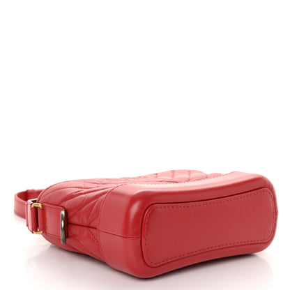 Chanel Aged Calfskin Chevron Quilted Small Gabrielle Hobo Red 4 of 10