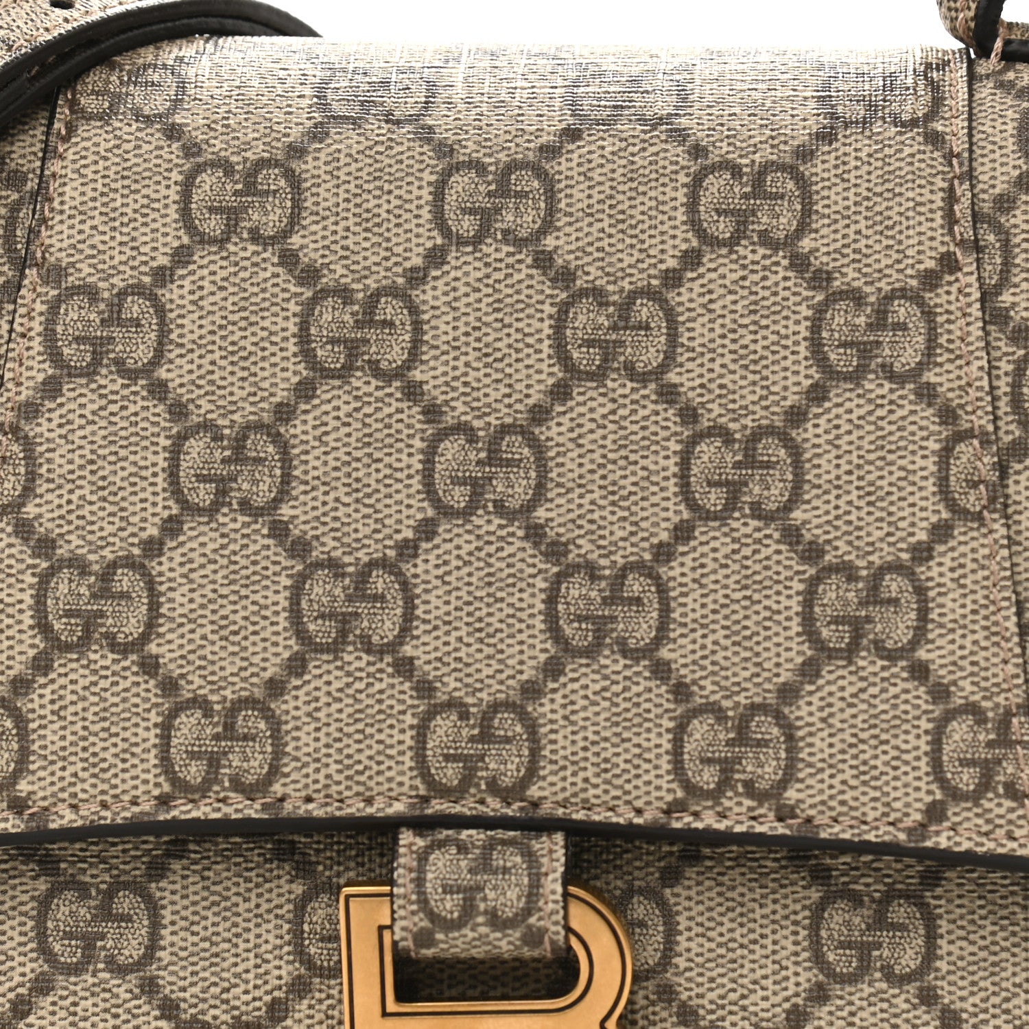 Balenciaga X GUCCI GG Supreme Monogram Small Hourglass Top Handle Bag Beige Ebony 9 of 9