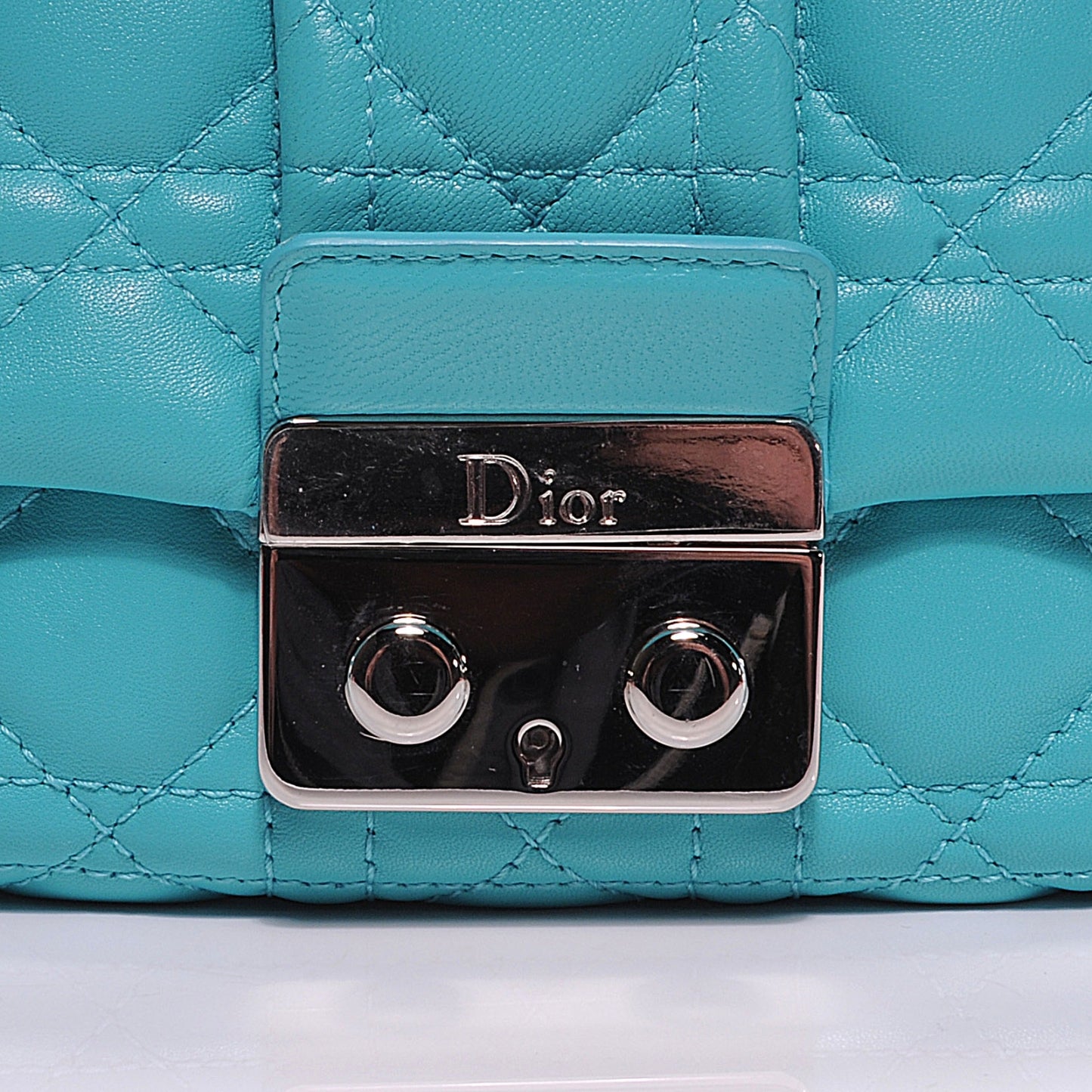 Lambskin Cannage New Lock Flap Bag Turquoise