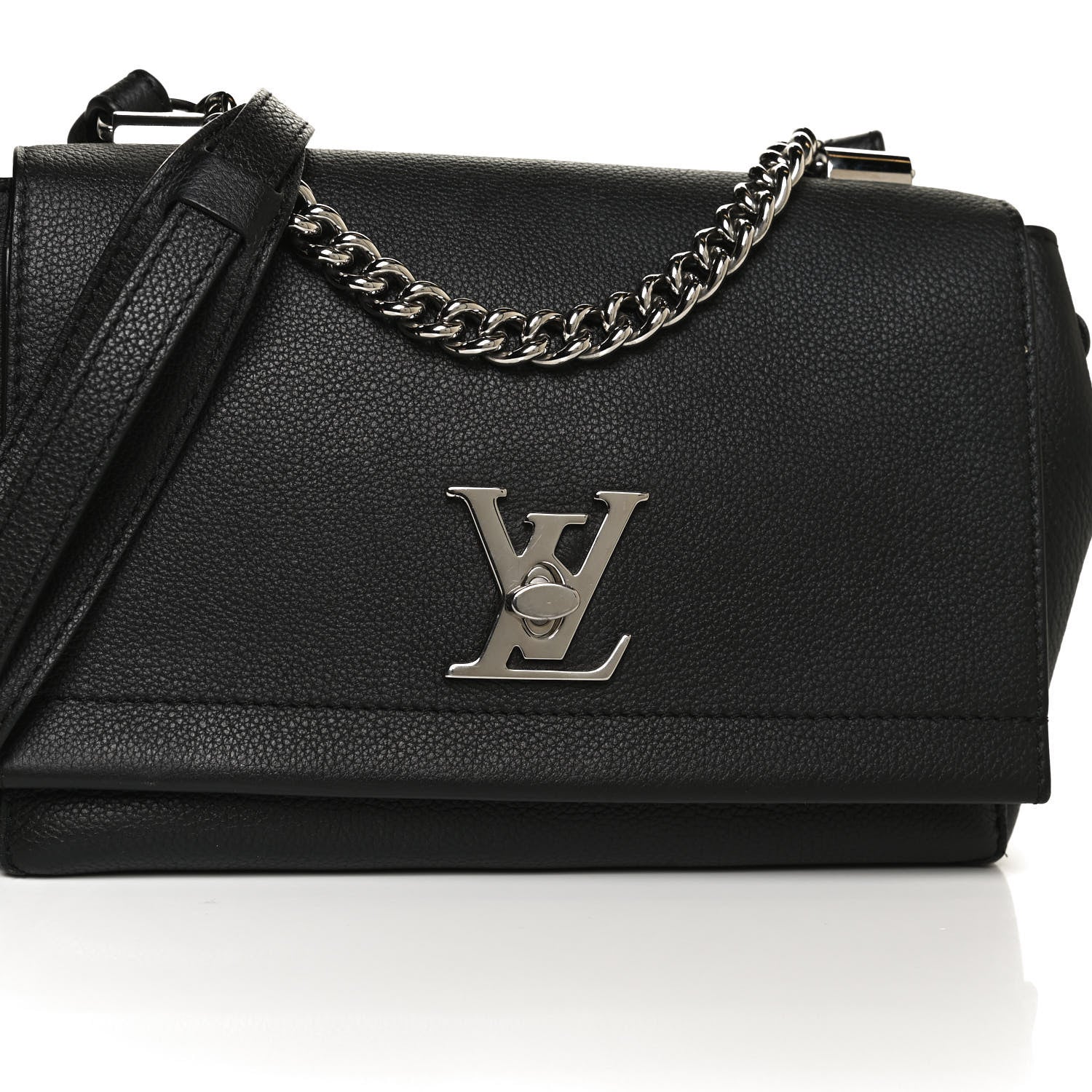Louis Vuitton Calfskin Lockme II Chain Bag BB Black 7 of 10